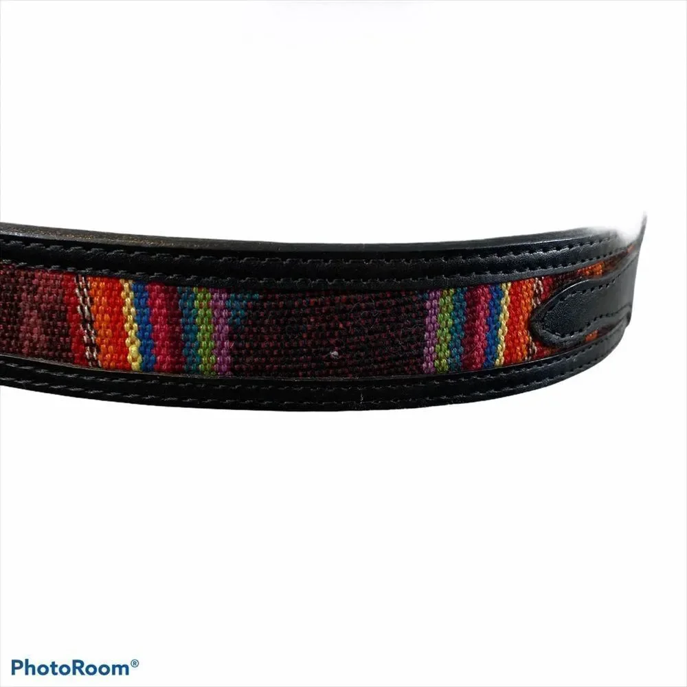 NWOT Brushy Creek Serape Black Leather Belt 28‎